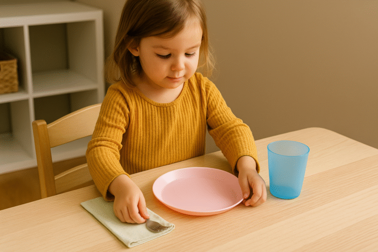 Como Ensinar a Colocar a Mesa para o Lanche com o Método Montessori
