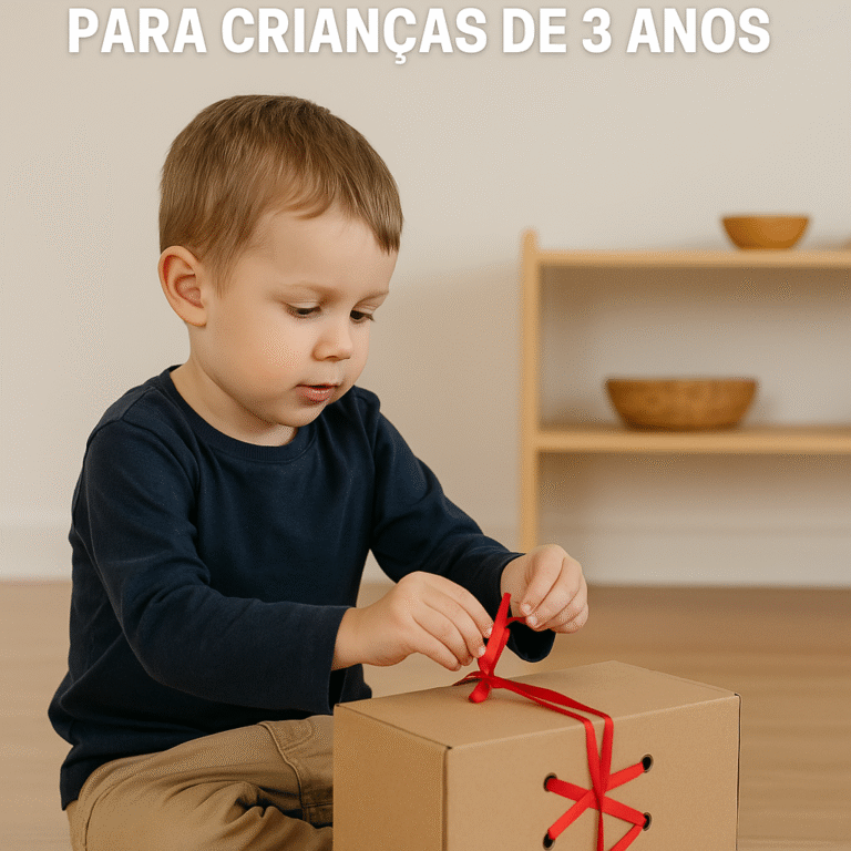 Estimule a coordenação motora e a autonomia do seu filho com atividades de amarrar e fechar caixas no estilo Montessori. Simples e eficazes!