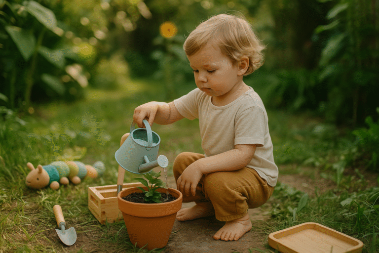 Atividade Montessori: Regando as Plantas e Cuidando do Jardim